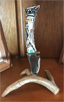 Ted Miller Hand Carved Deer Antler Knife
