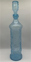 Empoli Italian Aqua Blue Fruit Glass Decanter