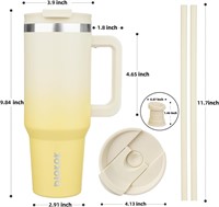 BJPKPK 40 oz Tumbler With Handle, Lid And Straw