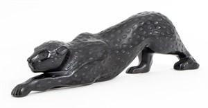 Lalique "Zeila" Black Crystal Panther Sculpture