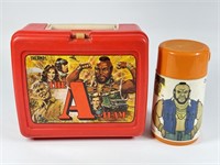 VINTAGE PLASTIC THE A TEAM LUNCHBOX & THERMOS
