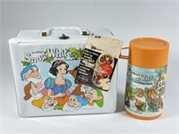 VINTAGE VINYL SNOW WHITE LUNCHBOX THERMOS HANG TAG