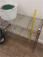 Metal shelf bucket and basket