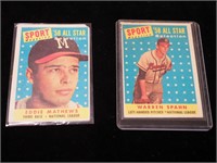 Two baseball cards: 1958 Topps Warren Spahn