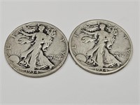 2-1934 Walking Liberty Half Dollar Coins