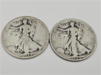 2- 1934 Walking Liberty Half Dollar Coins