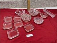 Clear Glass Bowl & Small Dishes
