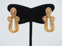 Givenchy Gold Tone Clip Earrings