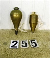 2 – Brass steel-tipped plumb bobs: approx. 16oz.