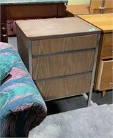 Metal cabinet with three drawers, 24 x 7 18.5 x