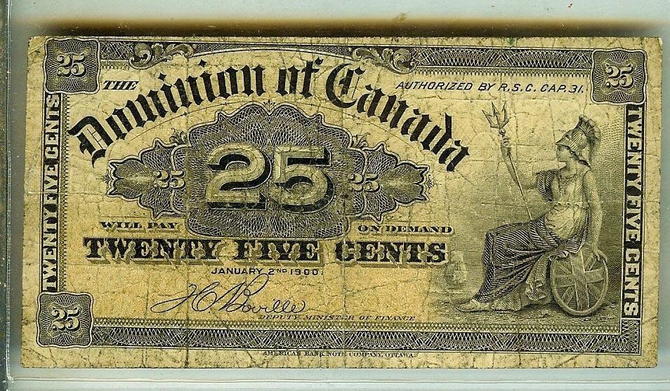 1900 Dominion of Canada 25c Note