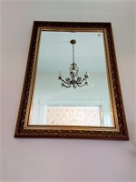 BEVELLED MIRROR WITH ORNATE FRAME