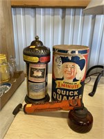 Vintage sprayer, decanter and misc
