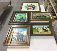 5 framed paintings-Local artist Dean Haddock