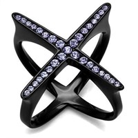 Black Ion Plated .17ct Amethyst Ring