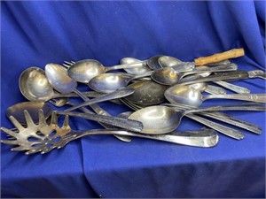 Silverplate:  about 25 spoons and forks.  Most