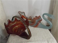 TWO(2) ART GLASS PIECES