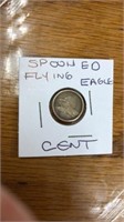 Spooned Flying Eagle 1cent coin