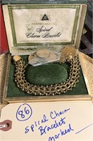 Antique JB 1/20 12k gf charm bracelet orig box