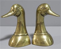 Pair of 6” Leonard & Co. Brass duck Bookends.