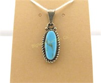 Pendant Sterling Silver, Turquoise, Signed
