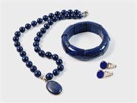 Vintage Lapis: Necklace, Bracelet & Earrings