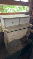Small child size antique wood, three drawer