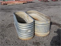 (2) Galvanized Water Troughs