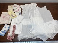 Vintage Christening gowns, embroidered hankies