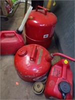 TWO(2) METAL & TWO(2) PLASTIC GAS CANS