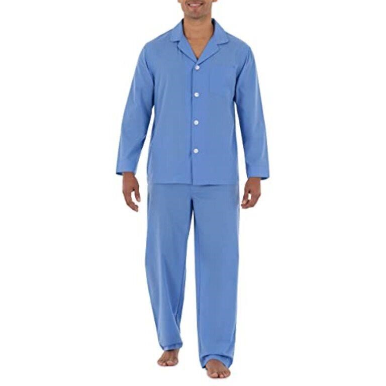 Men's Long Sleeve Broadcloth Pajama Set, XXL