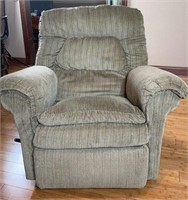 Green Upholstered Recliner on Swivel