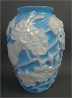 10 ½” Phoenix Wild Rose Bulbous Vase – Blue Stain