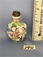 Unique Chinese snuff bottle, porcelain, hand paint