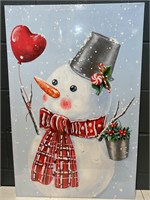 Snowman Wall Art Christmas Picture Winter