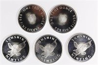 (5) 1 OZ SILVER ROUNDS