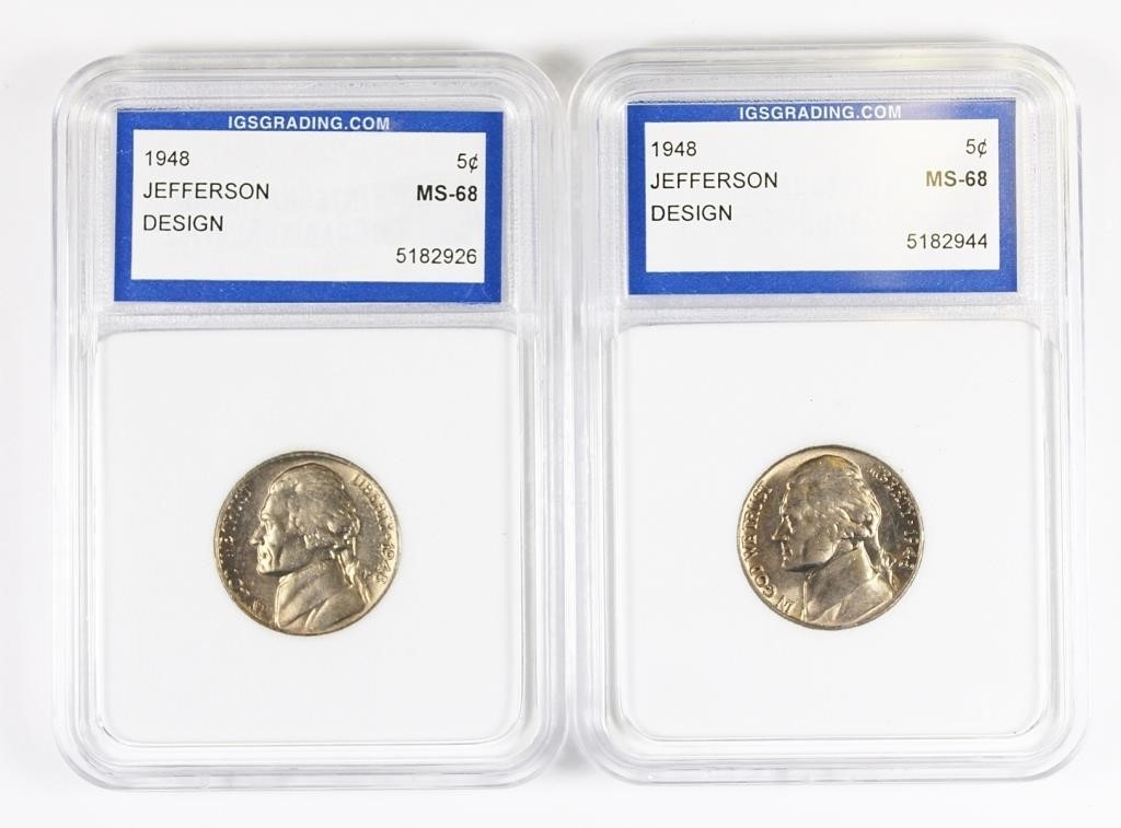 (2) 1948 JEFFERSON NICKELS