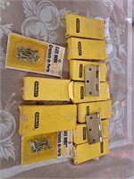 9 Stanley hinge sets and hooks 3 & 4 "