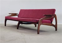 Adrian Pearsall Walnut 3-Seater Sofa Couch