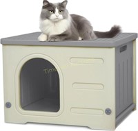 Outdoor & Indoor Plastic Cat House  Grey