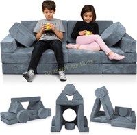 Lunix LX15 14pcs Kids Play Couch  Gray
