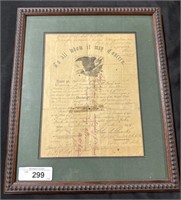 1864 US Army Honorable Discharge Paper.