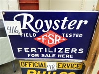 Porcelain Royster Fertilizers Flange Sign