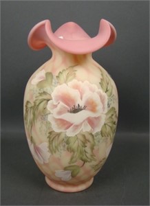 Fenton Burmese Centennial Collection Peony Vase