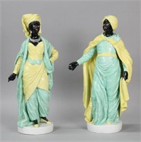 Pair of Porcelain Blackamoor Figures