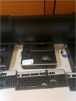 HP PC with mouse, keyboard, and monitor