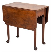 Queen Anne Style Walnut Drop Leaf Side Table