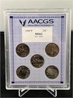 1999 Quarter Set AACGS MS 63
