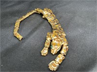 Vtg Gold Tone Articulated Shouder Leopard Brooche
