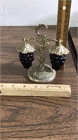Hanging Purple Glass Grapes S & P shakers
